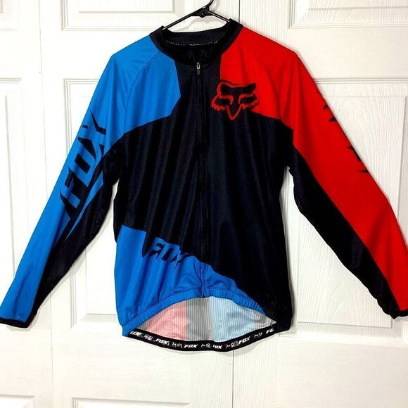 Fox Brand Cycling Jacket Bicycle Racing Coat With Back Pouches Pocket XL - Picture 1 of 12